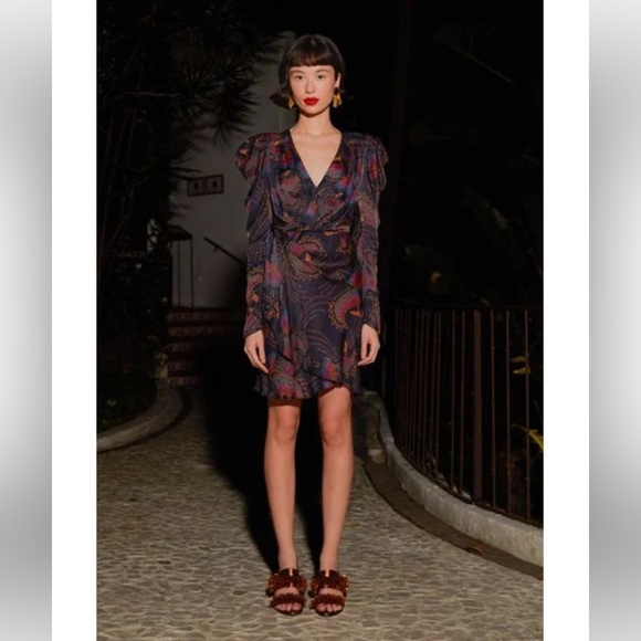 ✨SALE✨ FARM Rio Toucans Long Sleeve Wrap Dress ✨SALE✨ - Picture 4 of 17